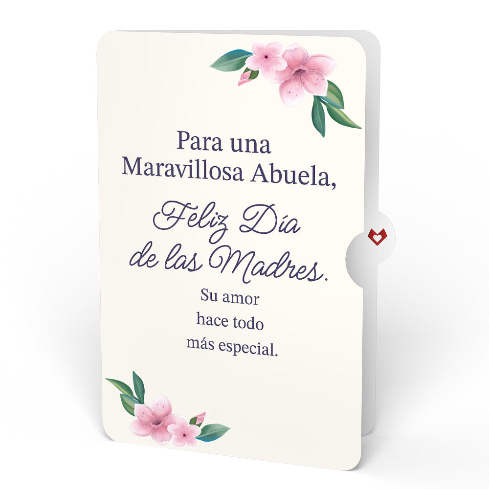 Cherry Blossom Mother's Day Bouquet and Sentiment Set for Spanish Grandmother