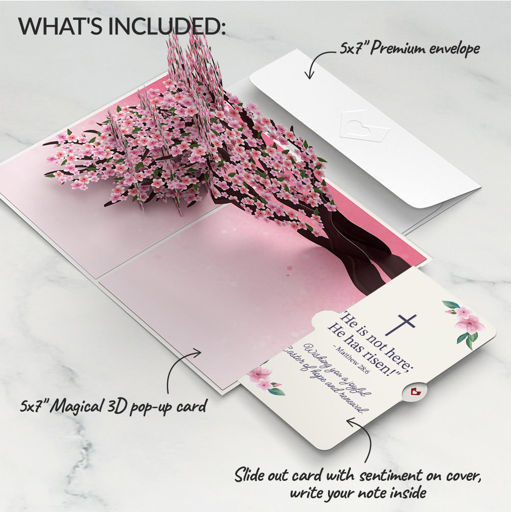 Cherry Blossom Branches in Bloom Easter Pop-Up Card and Sentiment Set