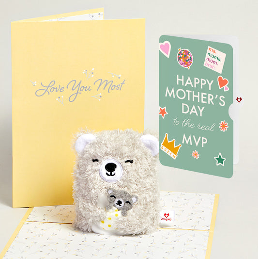 'Love You Most' Mama Bear Mother's Day Plushpop Card and The real MVP Sentiment Set