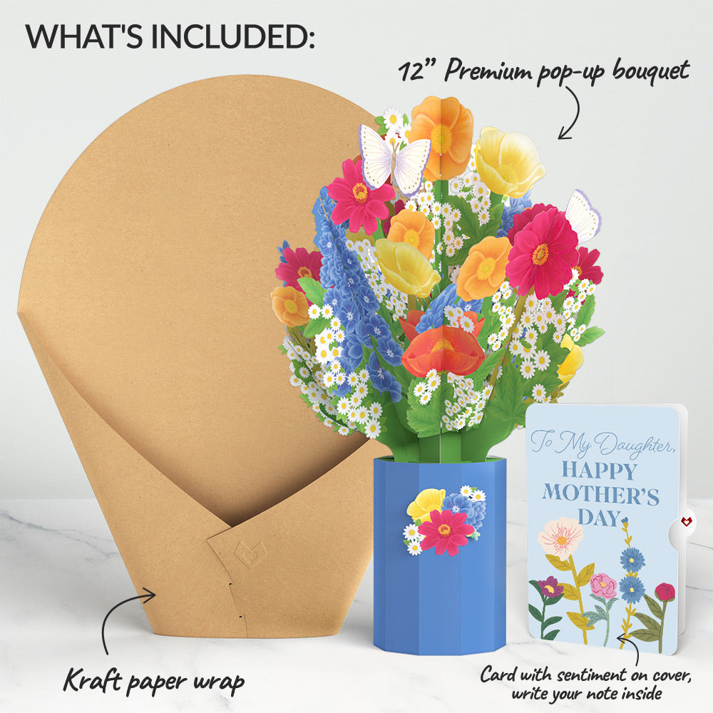 Wildflower Mother's Day Bouquet and Sentiment Set for Daughter