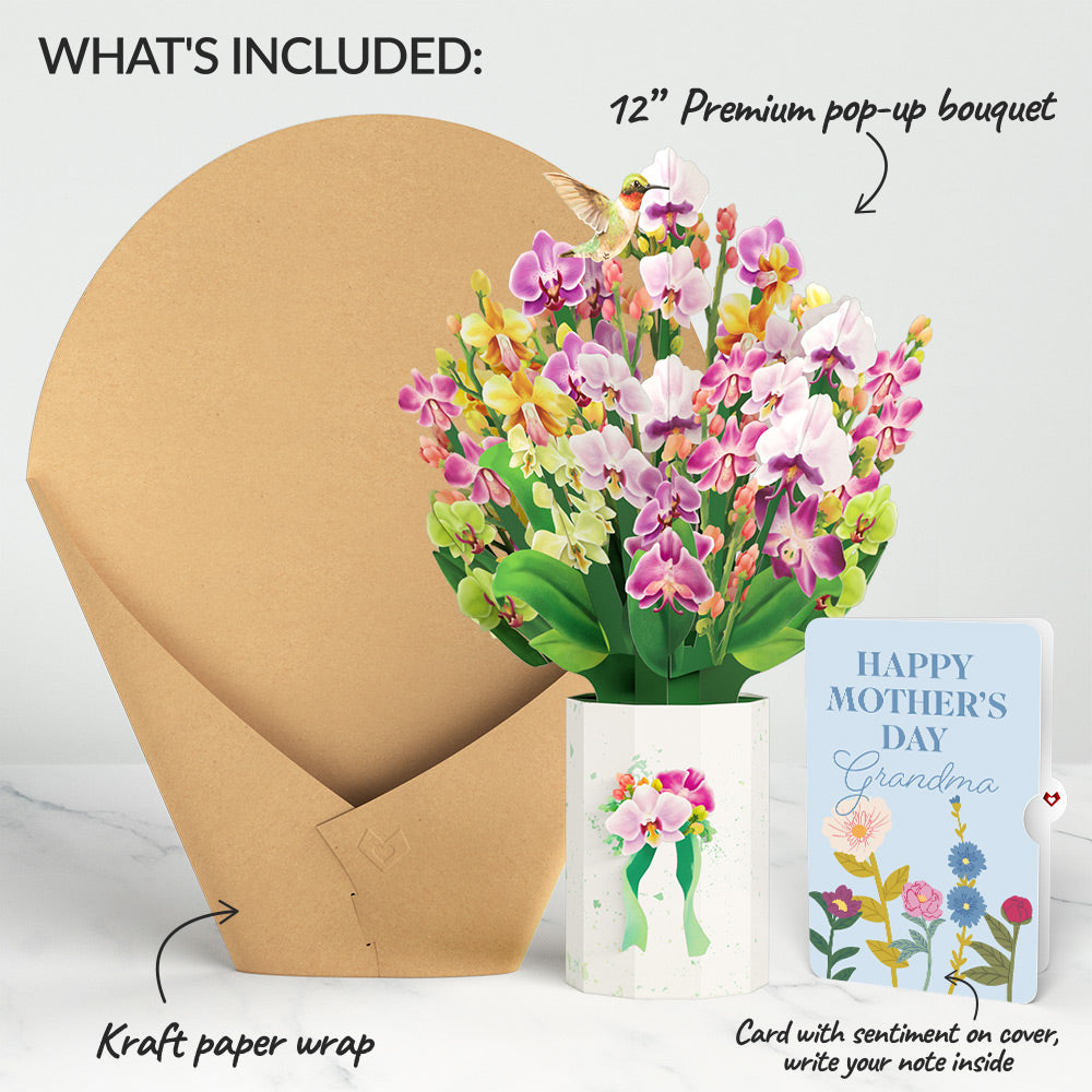 Orchid Mother's Day Bouquet and Sentiment Set for Grandma