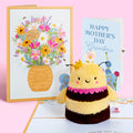 Bee-u-tiful Mom' Queen Bee Mother's Day Plushpop Card and Sentiment Set for Grandma