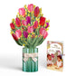 Cheerful Tulips Birthday Bouquet and Time to Party Sentiment Set