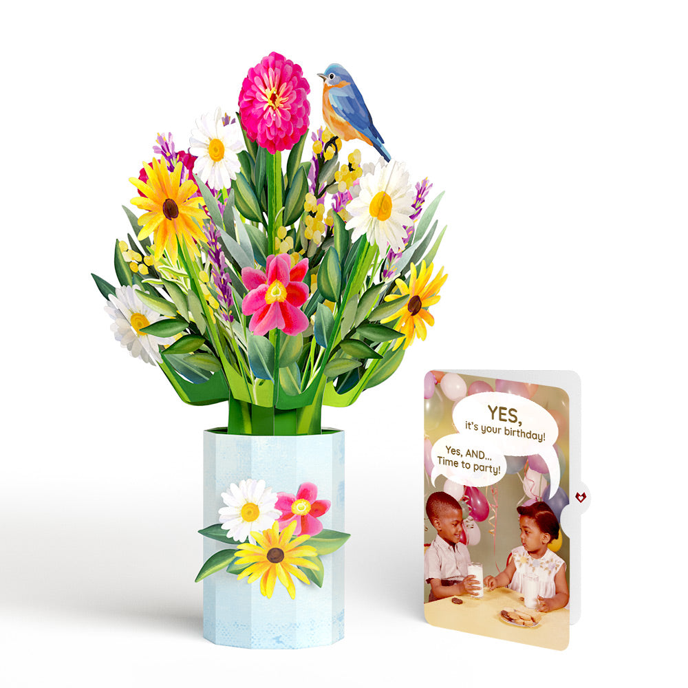 Black-Eyed Susan Birthday Bouquet and Time to Party Sentiment Set
