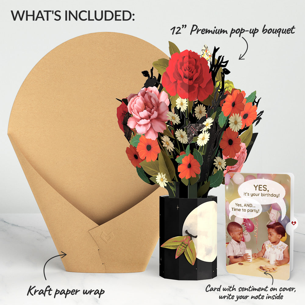 Midnight Florals Birthday Bouquet and Time to Party Sentiment Set