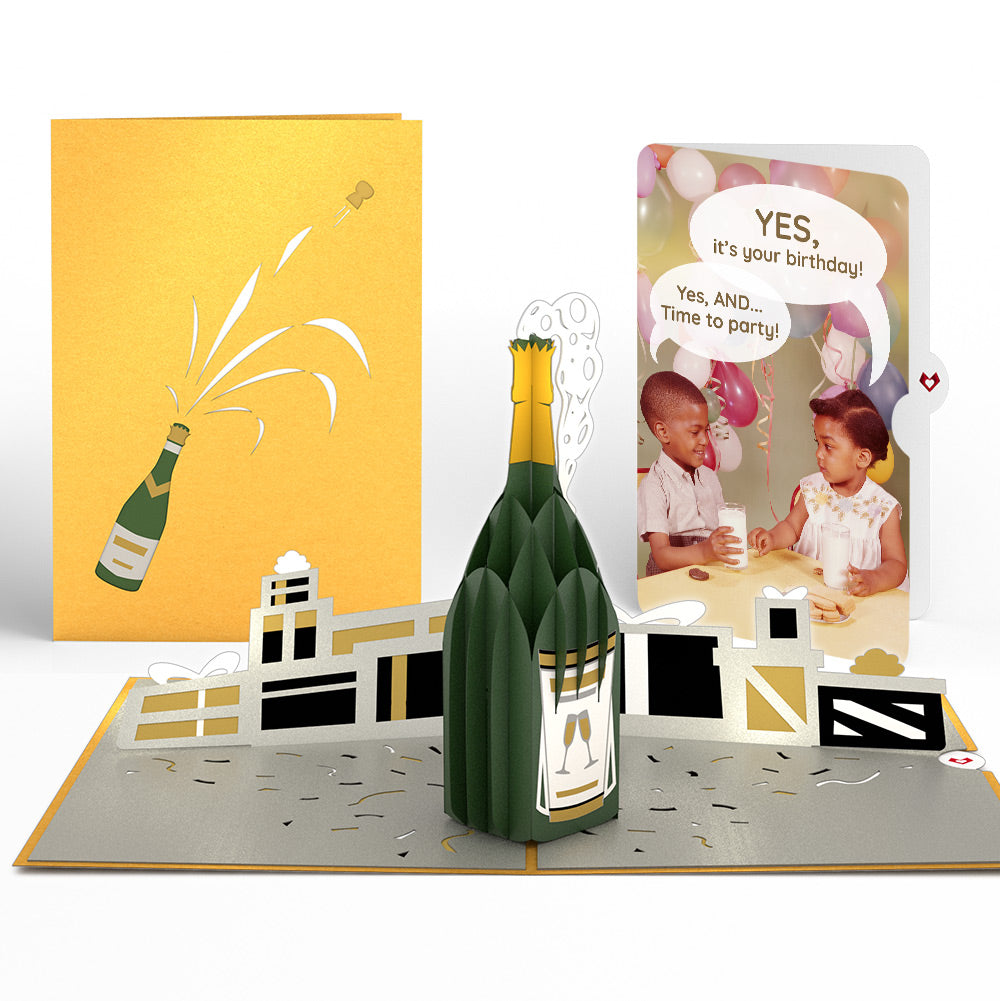 Champagne Celebration Birthday Pop-Up Card and Time to Party Sentiment Set