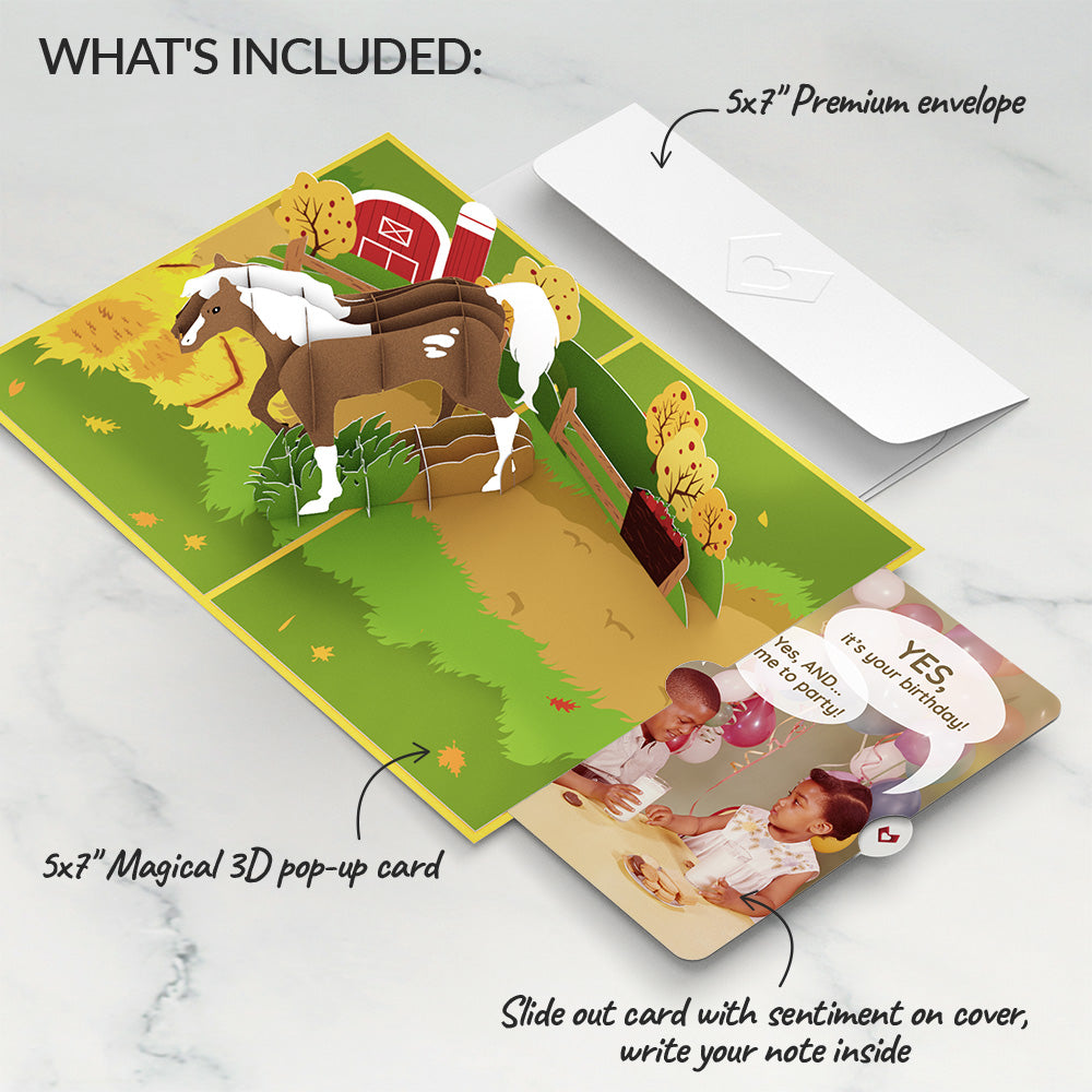 Horse Birthday Pop-Up Card and Time to Party Sentiment Set