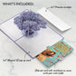 Watercolor Jacaranda Tree Birthday Pop-Up Card and Golden Energy Sentiment Set