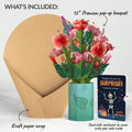 Hibiscus Birthday Bouquet and Surprise Skeleton Sentiment Set