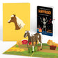Horse Birthday Pop-Up Card and Surprise Skeleton Sentiment Set