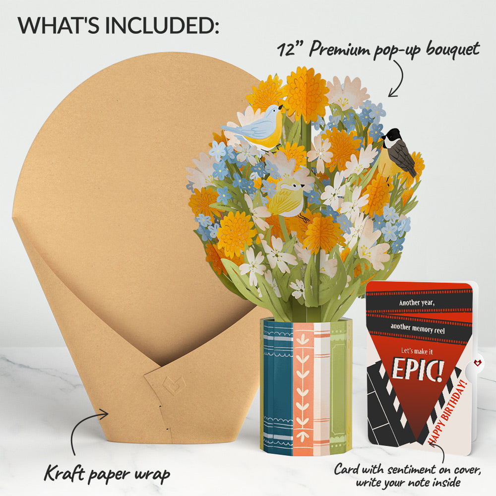 Spring Joy Birthday Bouquet and Epic Reel Sentiment Set