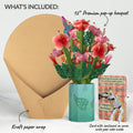 Hibiscus Birthday Bouquet and Cardio Queen Sentiment Set