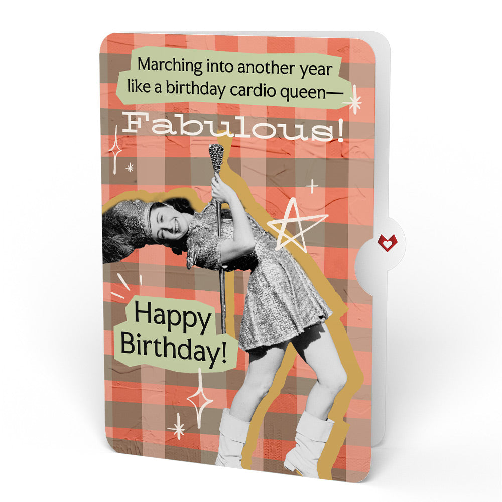 Cheerful Tulips Birthday Pop-Up Card and Cardio Queen Sentiment Set