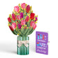 Cheerful Tulips Birthday Bouquet and IN & OUT Sentiment Set