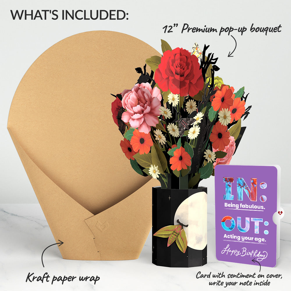 Midnight Florals Birthday Bouquet and IN & OUT Sentiment Set