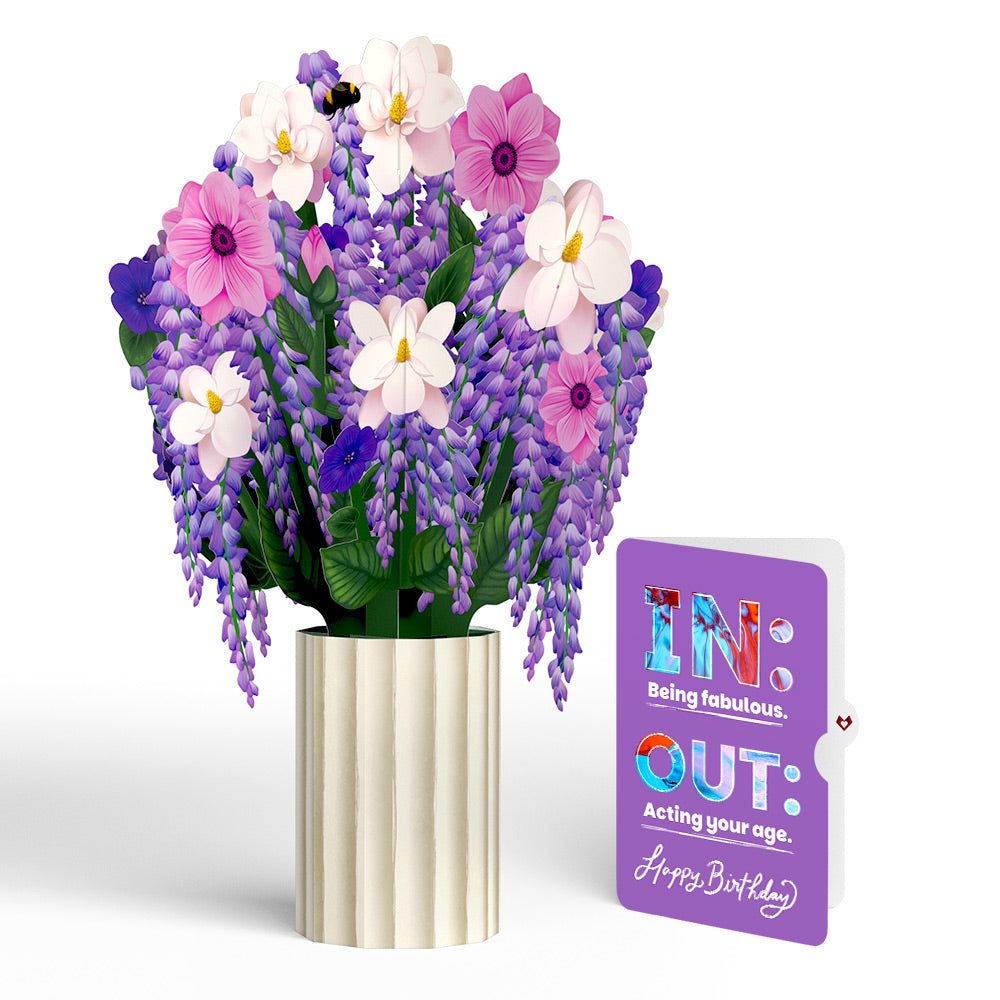 Wisteria Birthday Bouquet and IN & OUT Sentiment Set