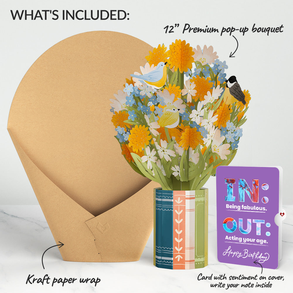 Spring Joy Birthday Bouquet and IN & OUT Sentiment Set