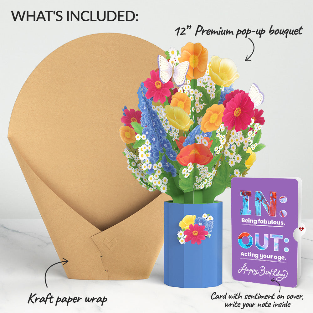 Wildflower Birthday Bouquet and IN & OUT Sentiment Set
