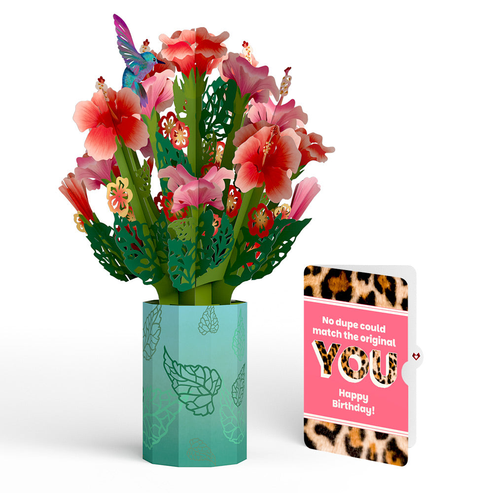 Hibiscus Birthday Bouquet and The original YOU Sentiment Set