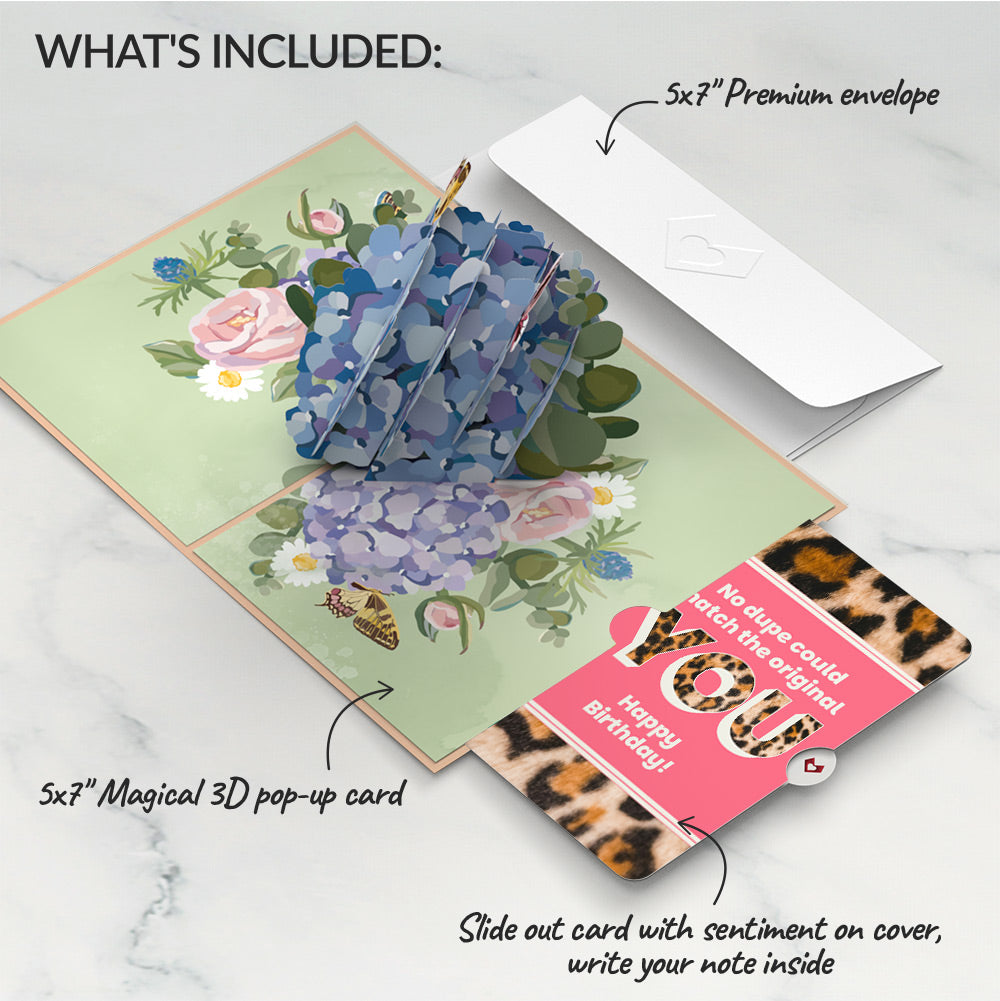 Hydrangea Butterflies Birthday Pop-Up Card and The original YOU Sentiment Set
