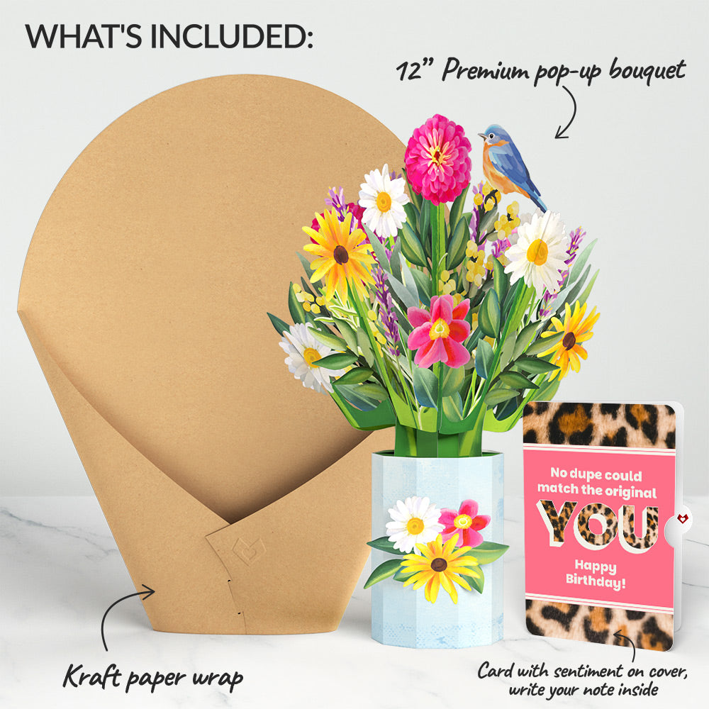 Black-Eyed Susan Birthday Bouquet and The original YOU Sentiment Set