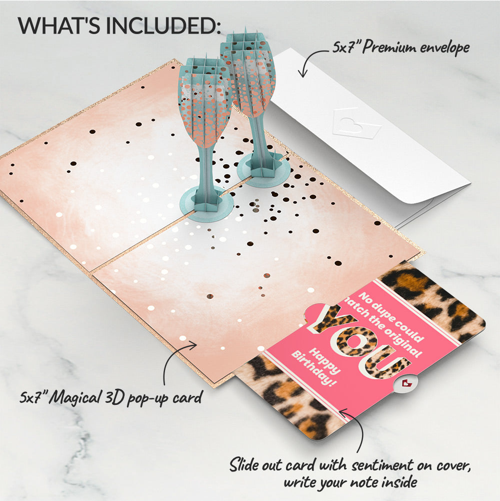 Champagne Toast Birthday Pop-Up Card and The original YOU Sentiment Set
