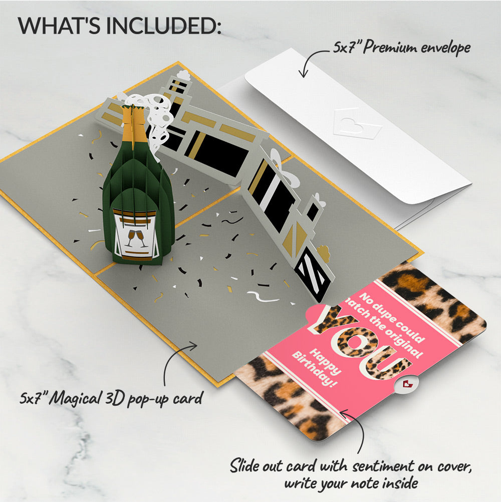 Champagne Celebration Birthday Pop-Up Card and The original YOU Sentiment Set