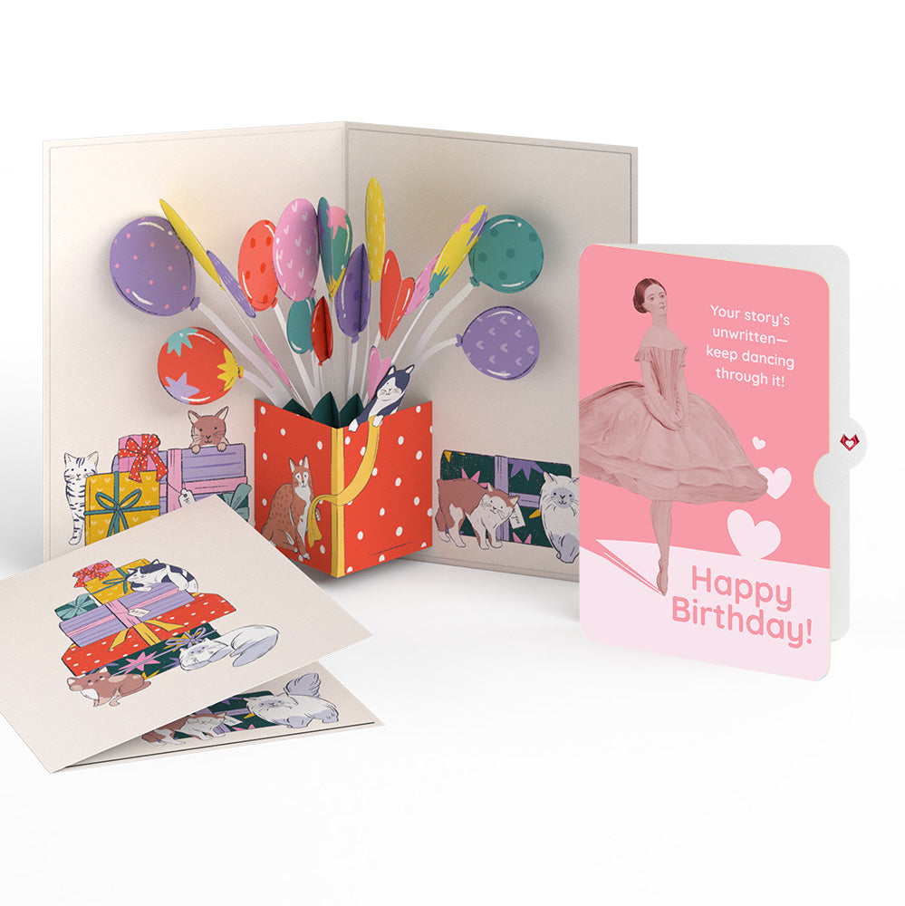 Curious Cats Birthday Pop-Up Card and Dancing Through Life Sentiment Set