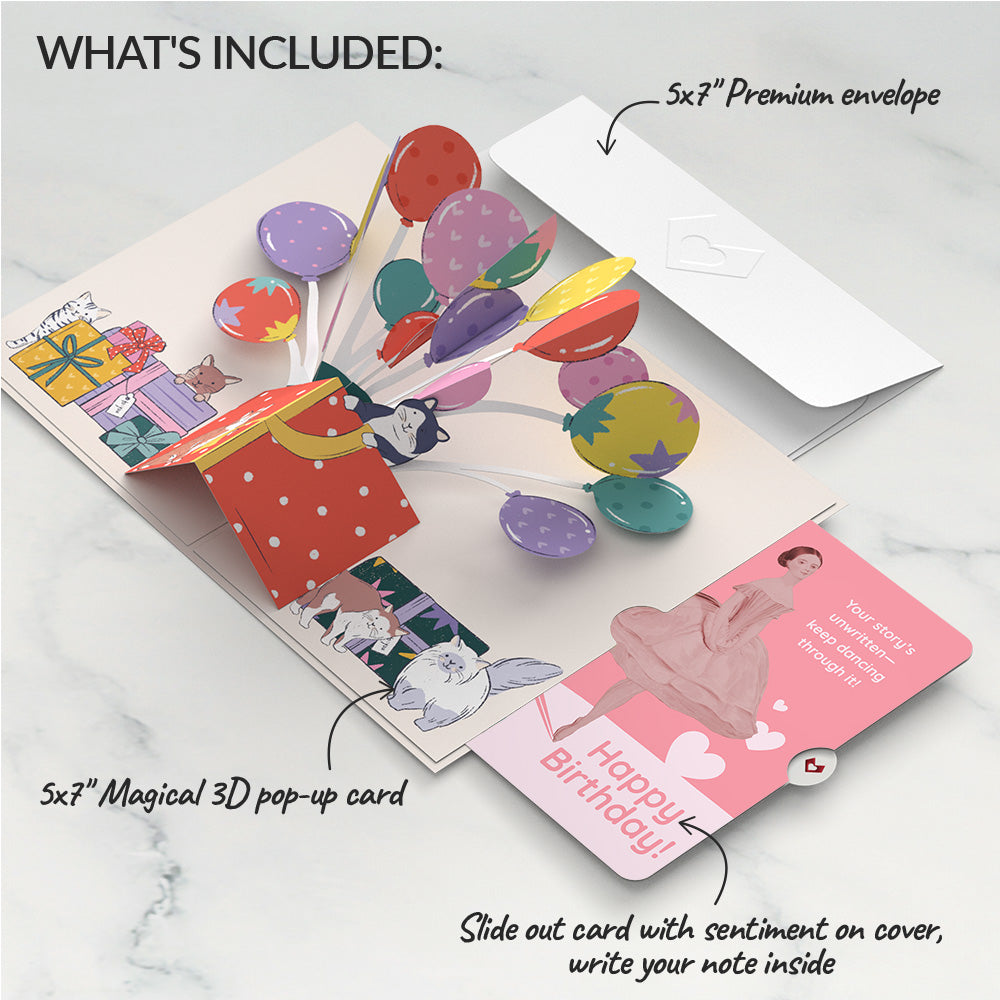 Curious Cats Birthday Pop-Up Card and Dancing Through Life Sentiment Set