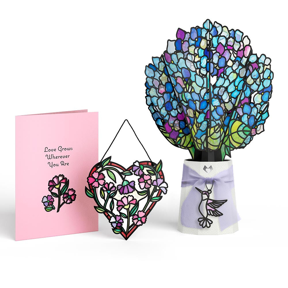 Love Grows Wherever You Are Suncatcher Card & Bouquet Bundle