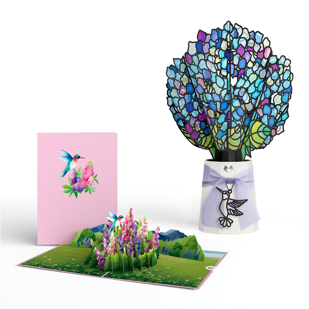 Just Because Hummingbird Pop-Up  Card & Suncatcher Bouquet Bundle