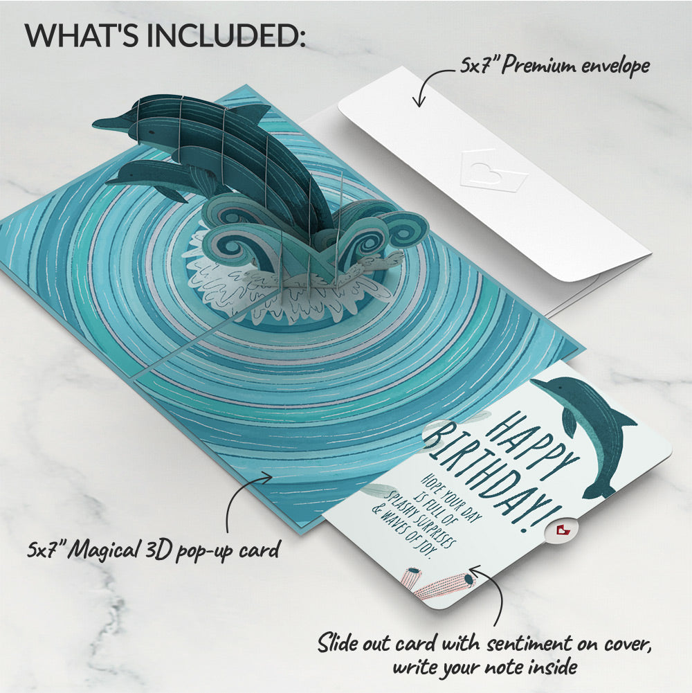 Playful Dolphins Birthday Pop-Up Card and Sentiment Set