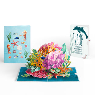 Coral Reef Wonders Thank You Pop-Up Card and Sentiment Set greeting card -  Lovepop