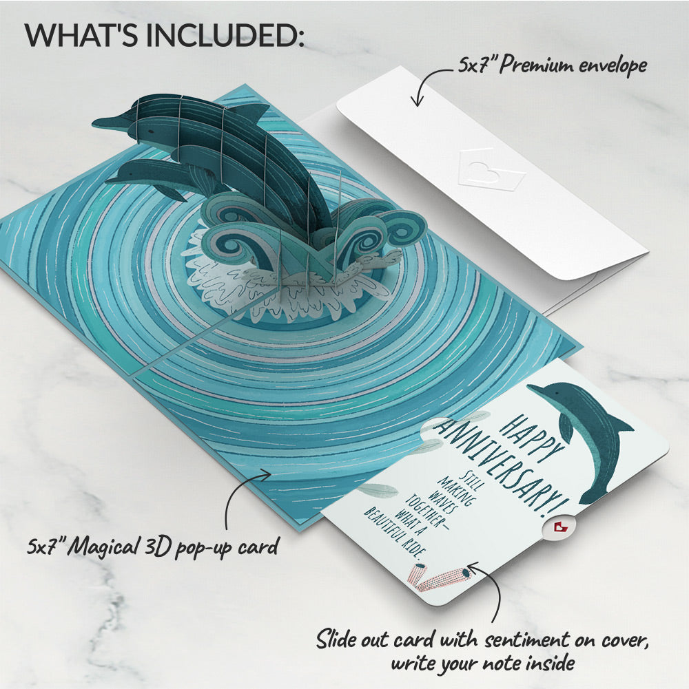 Playful Dolphins Anniversary Pop-Up Card and Sentiment Set
