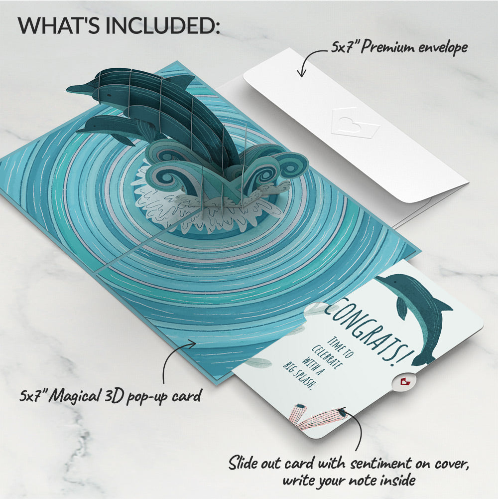 Playful Dolphins Congratulations Pop-Up Card and Sentiment Set
