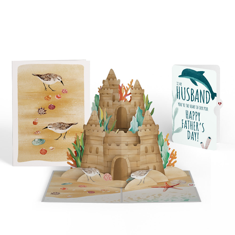 Seaside Sandcastle Father’s Day Pop-Up Card and Sentiment Set for Husband