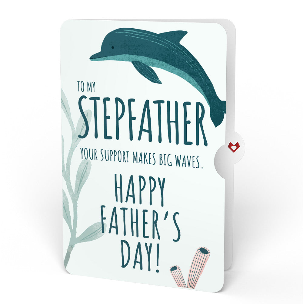 Playful Dolphins Father’s Day Pop-Up Card and Sentiment Set for Stepfather