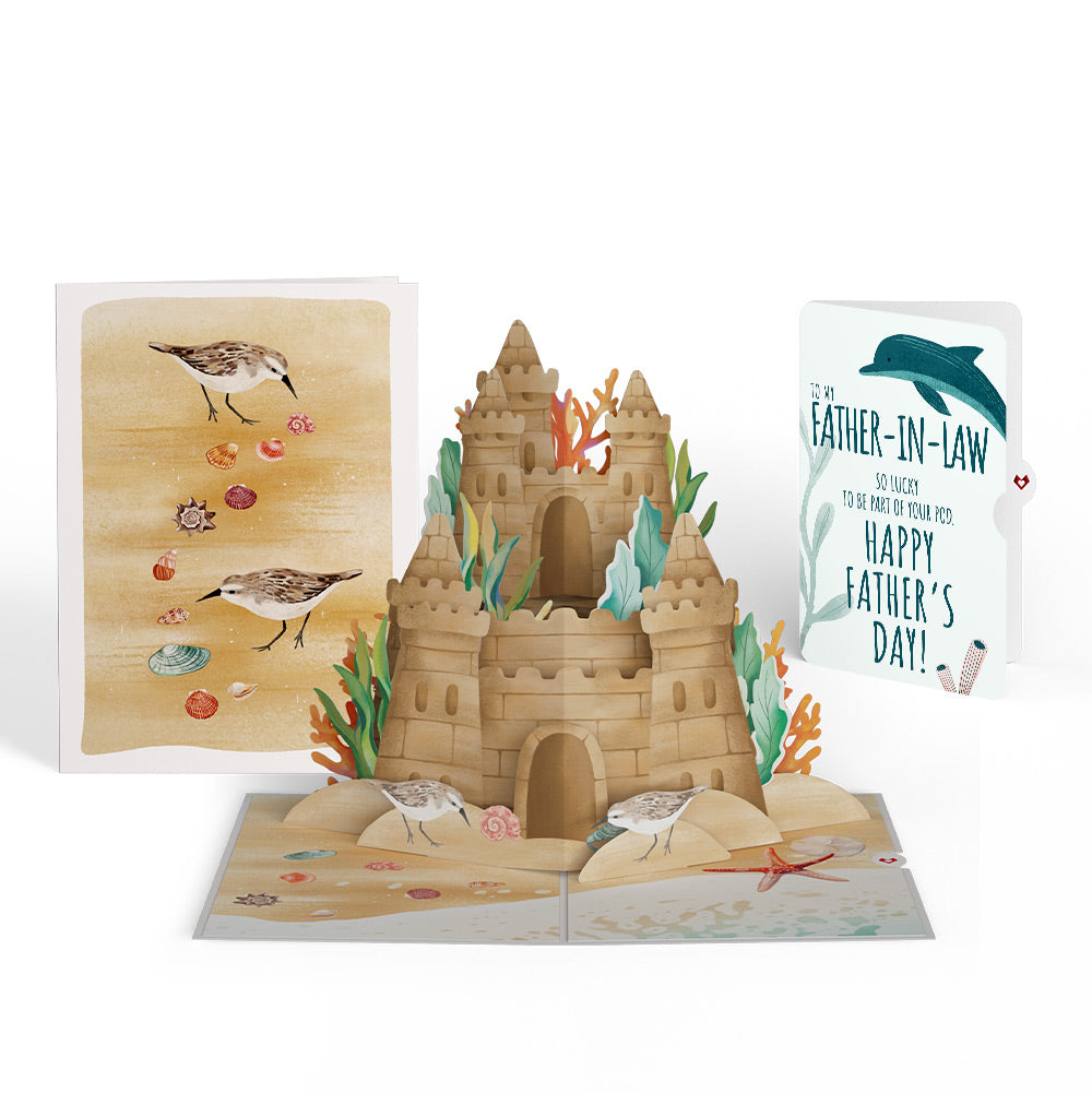 Seaside Sandcastle Father’s Day Pop-Up Card and Sentiment Set for Father-in-law
