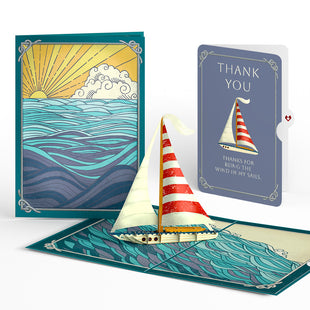 Sailboat on the Horizon Thank You Pop-Up Card and Sentiment Set greeting card -  Lovepop
