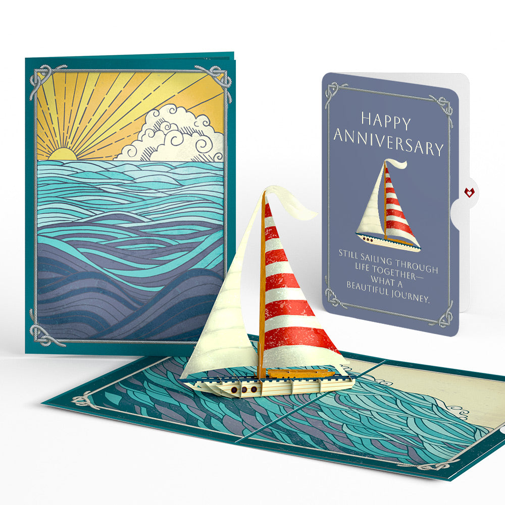 Sailboat on the Horizon Anniversary Pop-Up Card and Sentiment Set