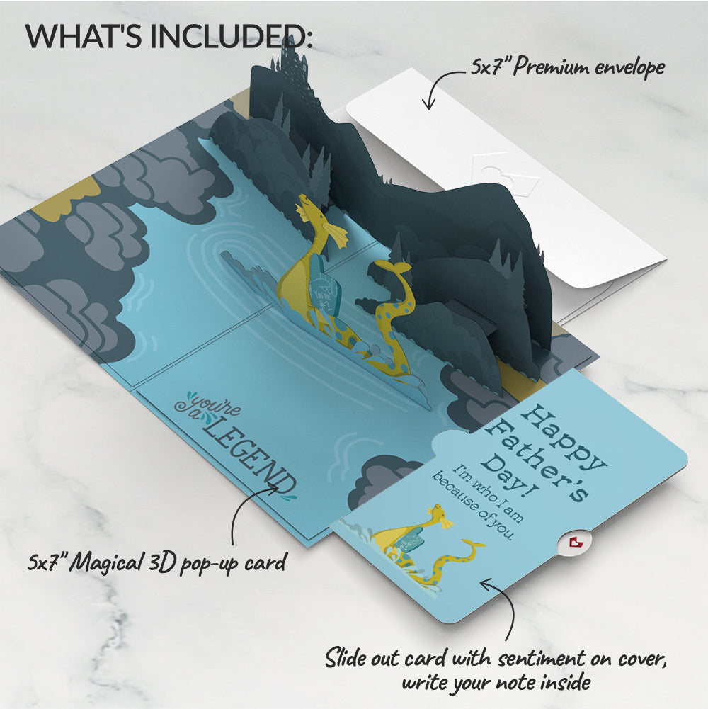 Dad You're a Legend Loch Ness Monster Father's Day Pop-Up Card and Sentiment Set