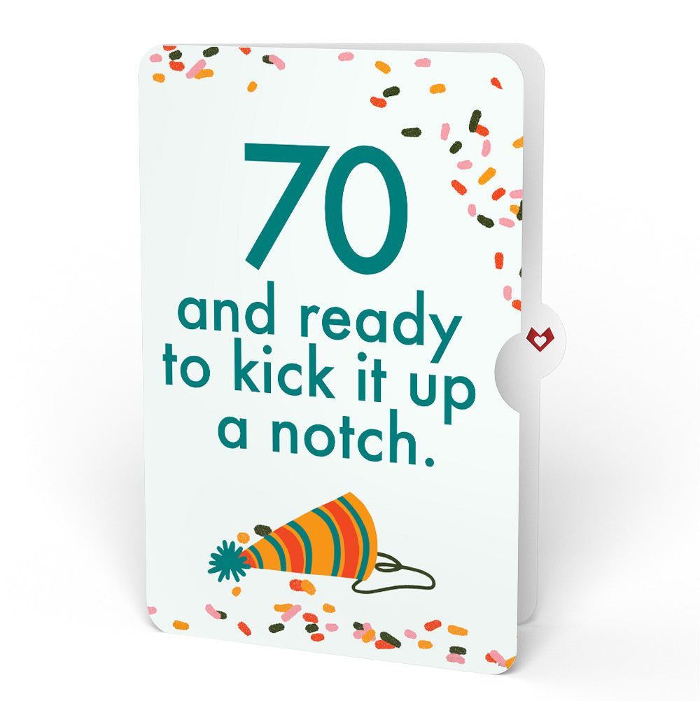 Happy Birthday Hot Stuff Pop-Up Card and 70th Kick It Up Sentiment Set