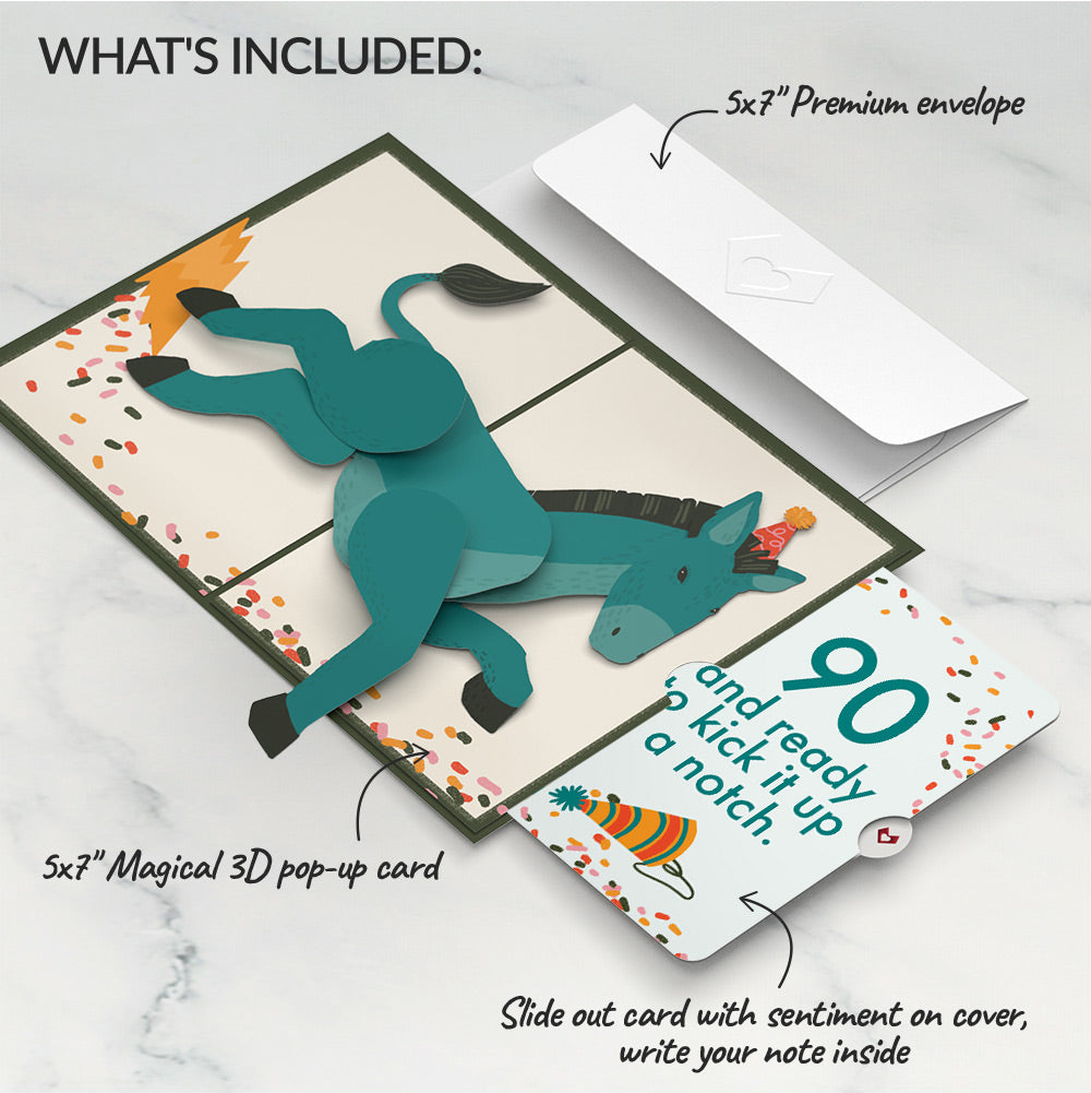 Kick Ass Birthday Pop-Up Card and 90th Kick It Up Sentiment Set