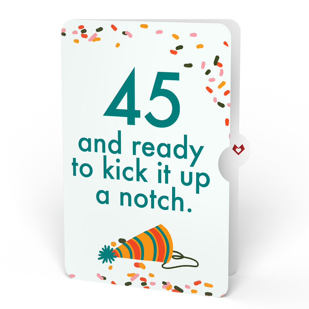 Happy Birthday Hot Stuff Pop-Up Card and 45th Kick It Up Sentiment Set