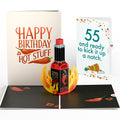 Happy Birthday Hot Stuff Pop-Up Card and 55th Kick It Up Sentiment Set