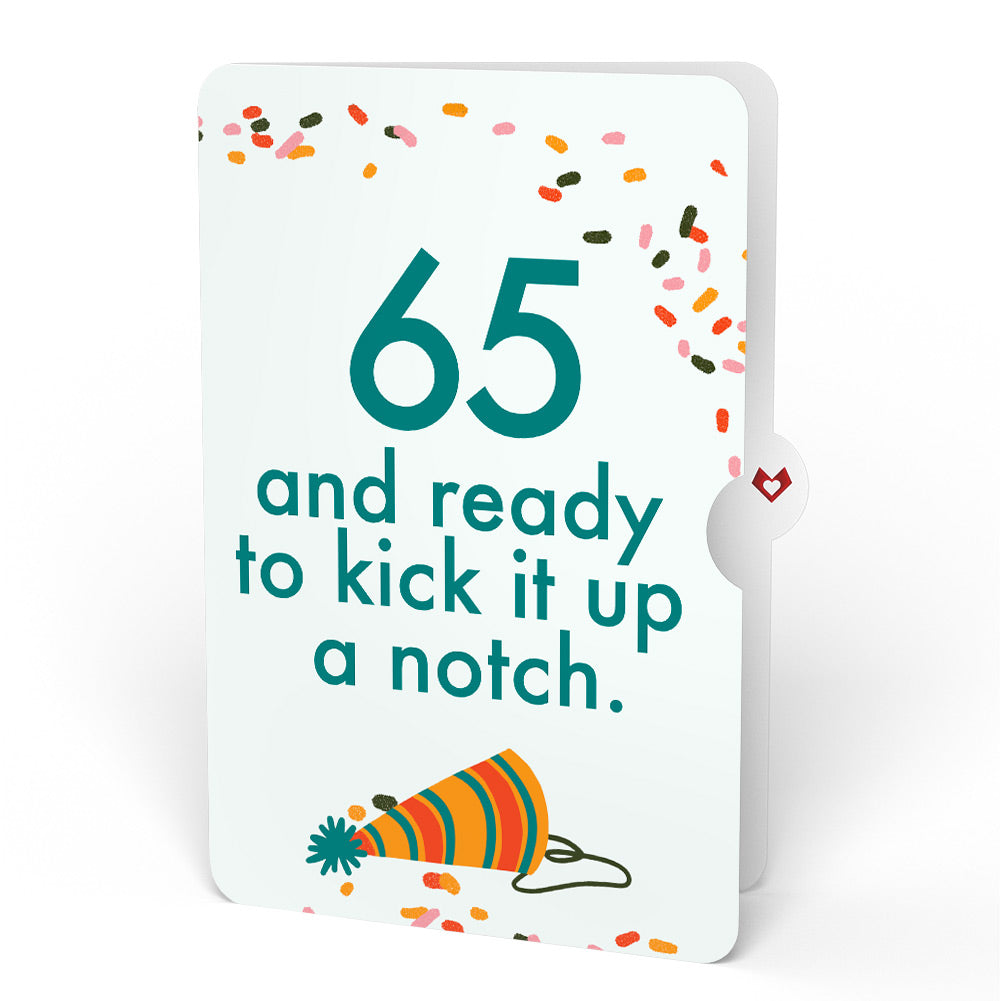 Happy Birthday Hot Stuff Pop-Up Card and 65th Kick It Up Sentiment Set