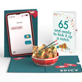 Send Noods Spicy Birthday Pop-Up Card and 65th Kick It Up Sentiment Set