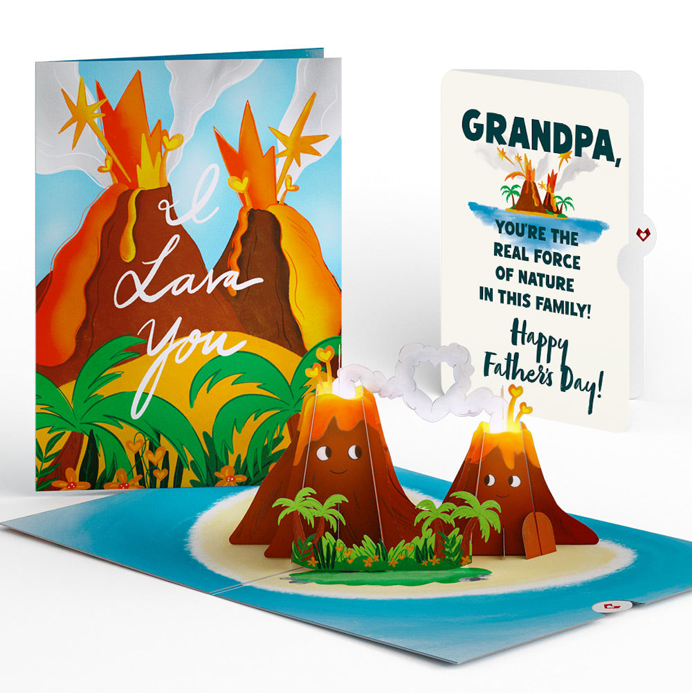 I Lava You Father's Day Light-Up Pop-Up Card and Sentiment Set for Grandpa