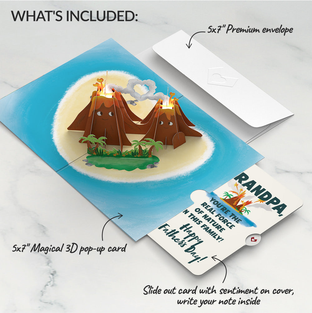 I Lava You Father's Day Light-Up Pop-Up Card and Sentiment Set for Grandpa