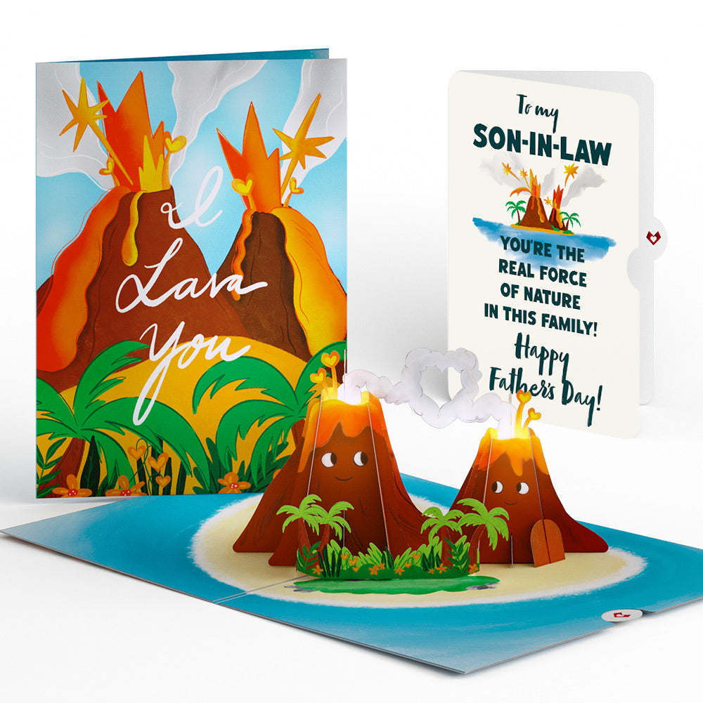I Lava You Father's Day Light-Up Pop-Up Card and Sentiment Set for Son-in-law